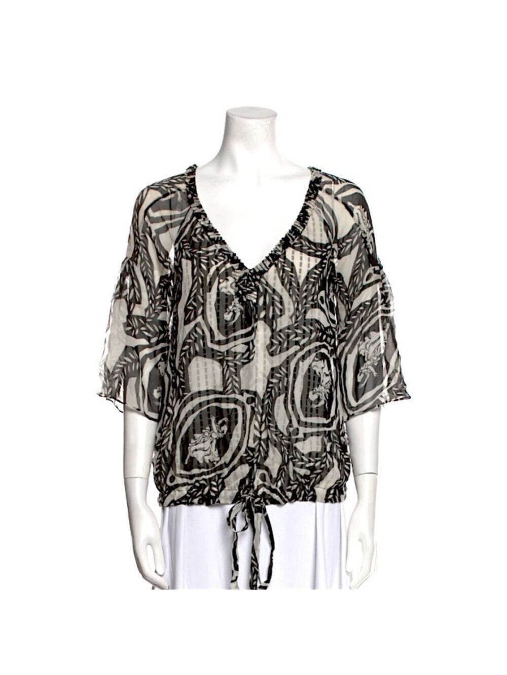 122.Diane von Fistenberg| Designer silk blouse.